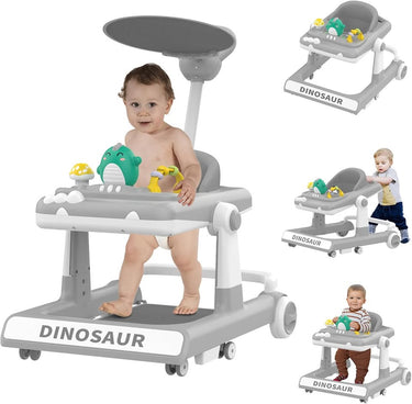 3in1 Multi-functional Dinosaur Baby Walker - Gray